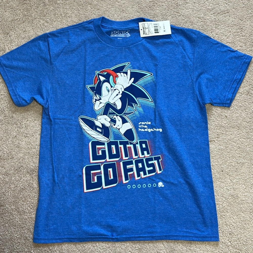 Kids' Sonic the Hedgehog Blue 'Gotta Go Fast' Graphic Tee